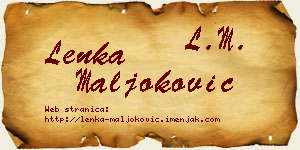 Lenka Maljoković vizit kartica